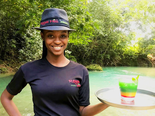 Montego Bay Dunn's River Falls Excursion with Cocktails and Lunch at Reggae Hill 