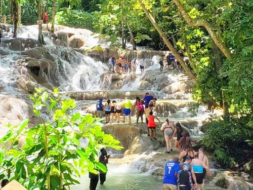 Montego Bay Dunn's River Falls Excursion with Cocktails and Lunch at Reggae Hill 